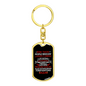 Firefighter Risktaking Keychain Stainless Steel or 18k Gold Dog Tag Keyring-Express Your Love Gifts