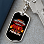 Firefighter'S Honor Keychain Stainless Steel or 18k Gold Dog Tag Keyring-Express Your Love Gifts