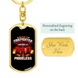 Firefighter'S Honor Keychain Stainless Steel or 18k Gold Dog Tag Keyring-Express Your Love Gifts