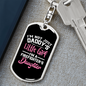 Firefighter'S Little Girl Keychain Stainless Steel or 18k Gold Dog Tag Keyring-Express Your Love Gifts