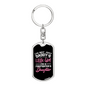 Firefighter'S Little Girl Keychain Stainless Steel or 18k Gold Dog Tag Keyring-Express Your Love Gifts