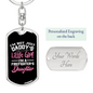Firefighter'S Little Girl Keychain Stainless Steel or 18k Gold Dog Tag Keyring-Express Your Love Gifts