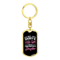 Firefighter'S Little Girl Keychain Stainless Steel or 18k Gold Dog Tag Keyring-Express Your Love Gifts