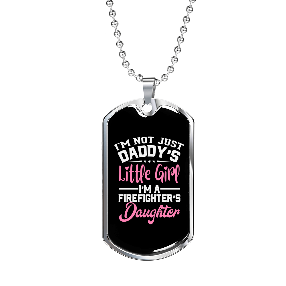 Firefighter'S Little Girl Necklace Stainless Steel or 18k Gold Dog Tag 24" Chain-Express Your Love Gifts