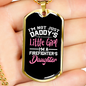 Firefighter'S Little Girl Necklace Stainless Steel or 18k Gold Dog Tag 24" Chain-Express Your Love Gifts