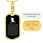 Firefighter'S Prayer Swivel Keychain Dog Tag Stainless Steel or 18k Gold-Express Your Love Gifts