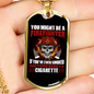 Firefighter Smokes CigArettes Necklace Stainless Steel or 18k Gold Dog Tag 24" Chain-Express Your Love Gifts