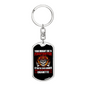 Firefighter Smokes Not CigArettes Keychain Stainless Steel or 18k Gold Dog Tag Keyring-Express Your Love Gifts