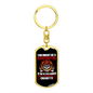 Firefighter Smokes Not CigArettes Keychain Stainless Steel or 18k Gold Dog Tag Keyring-Express Your Love Gifts