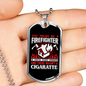 Firefighter Smoking Not CigArettes Necklace Stainless Steel or 18k Gold Dog Tag 24" Chain-Express Your Love Gifts