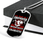 Firefighter Smoking Not CigArettes Necklace Stainless Steel or 18k Gold Dog Tag 24" Chain-Express Your Love Gifts