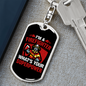 Firefighter Superpower Keychain Stainless Steel or 18k Gold Dog Tag Keyring-Express Your Love Gifts