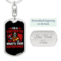 Firefighter Superpower Keychain Stainless Steel or 18k Gold Dog Tag Keyring-Express Your Love Gifts