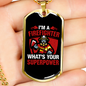 Firefighter Superpower Necklace Stainless Steel or 18k Gold Dog Tag 24" Chain-Express Your Love Gifts