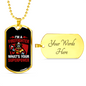 Firefighter Superpower Necklace Stainless Steel or 18k Gold Dog Tag 24" Chain-Express Your Love Gifts