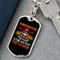 Firefighter The Legend Keychain Stainless Steel or 18k Gold Dog Tag Keyring-Express Your Love Gifts