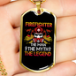 Firefighter The Legend Necklace Stainless Steel or 18k Gold Dog Tag 24" Chain-Express Your Love Gifts
