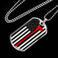 Firefighter Thin Red Line Axe Stainless Steel or 18k Gold Dog Tag 24"-Express Your Love Gifts