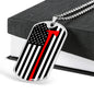 Firefighter Thin Red Line Axe Stainless Steel or 18k Gold Dog Tag 24"-Express Your Love Gifts