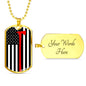 Firefighter Thin Red Line Axe Stainless Steel or 18k Gold Dog Tag 24"-Express Your Love Gifts