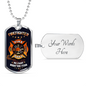 Firefighter We Fight Fear Stainless Steel or 18k Gold Dog Tag 24" Chain-Express Your Love Gifts