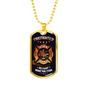 Firefighter We Fight Fear Stainless Steel or 18k Gold Dog Tag 24" Chain-Express Your Love Gifts