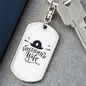 Firefighter Wife Keychain Stainless Steel or 18k Gold Dog Tag Keyring-Express Your Love Gifts