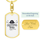 Firefighter Wife Keychain Stainless Steel or 18k Gold Dog Tag Keyring-Express Your Love Gifts