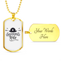 Firefighter Wife Necklace Stainless Steel or 18k Gold Dog Tag 24" Chain-Express Your Love Gifts