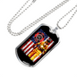 Firefighter With American Flag Necklace Stainless Steel or 18k Gold Dog Tag 24" Chain-Express Your Love Gifts