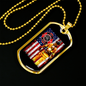Firefighter With American Flag Necklace Stainless Steel or 18k Gold Dog Tag 24" Chain-Express Your Love Gifts