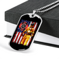 Firefighter With American Flag Necklace Stainless Steel or 18k Gold Dog Tag 24" Chain-Express Your Love Gifts