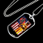 Firefighter With American Flag Necklace Stainless Steel or 18k Gold Dog Tag 24" Chain-Express Your Love Gifts