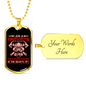 Firefighters Never Die Necklace Stainless Steel or 18k Gold Dog Tag 24" Chain-Express Your Love Gifts