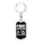 Firefighters Put Out Fire Keychain Stainless Steel or 18k Gold Dog Tag Keyring-Express Your Love Gifts