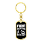 Firefighters Put Out Fire Keychain Stainless Steel or 18k Gold Dog Tag Keyring-Express Your Love Gifts
