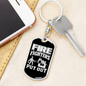 Firefighters Put Out Fire Keychain Stainless Steel or 18k Gold Dog Tag Keyring-Express Your Love Gifts