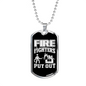 Firefighters Put Out Fire Necklace Stainless Steel or 18k Gold Dog Tag 24" Chain-Express Your Love Gifts