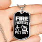 Firefighters Put Out Fire Necklace Stainless Steel or 18k Gold Dog Tag 24" Chain-Express Your Love Gifts