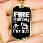 Firefighters Put Out Fire Necklace Stainless Steel or 18k Gold Dog Tag 24" Chain-Express Your Love Gifts