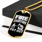 Firefighters Put Out Fire Necklace Stainless Steel or 18k Gold Dog Tag 24" Chain-Express Your Love Gifts