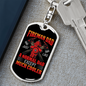 Fireman Dad Firefighter Keychain Stainless Steel or 18k Gold Dog Tag Keyring-Express Your Love Gifts