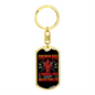 Fireman Dad Firefighter Keychain Stainless Steel or 18k Gold Dog Tag Keyring-Express Your Love Gifts