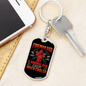 Fireman Dad Firefighter Keychain Stainless Steel or 18k Gold Dog Tag Keyring-Express Your Love Gifts