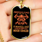 Fireman Dad Much Cooler Firefighter Gift Stainless Steel or 18k Gold Dog Tag 24" Chain-Express Your Love Gifts