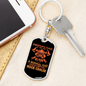 Fireman Dad Much Cooler Keychain Stainless Steel or 18k Gold Dog Tag Keyring-Express Your Love Gifts