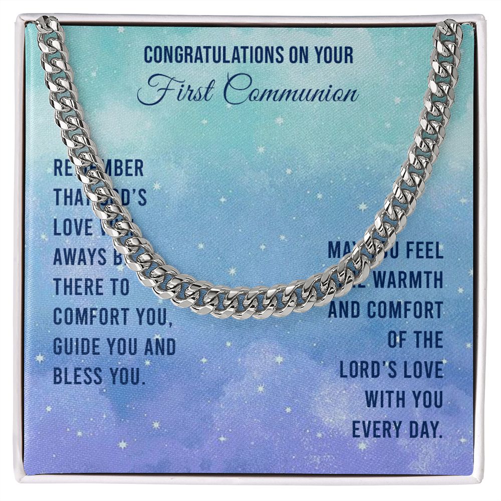 First Communion Remember That God’s Love Will Cuban Chain-Express Your Love Gifts