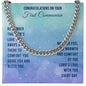 First Communion Remember That God’s Love Will Cuban Chain-Express Your Love Gifts