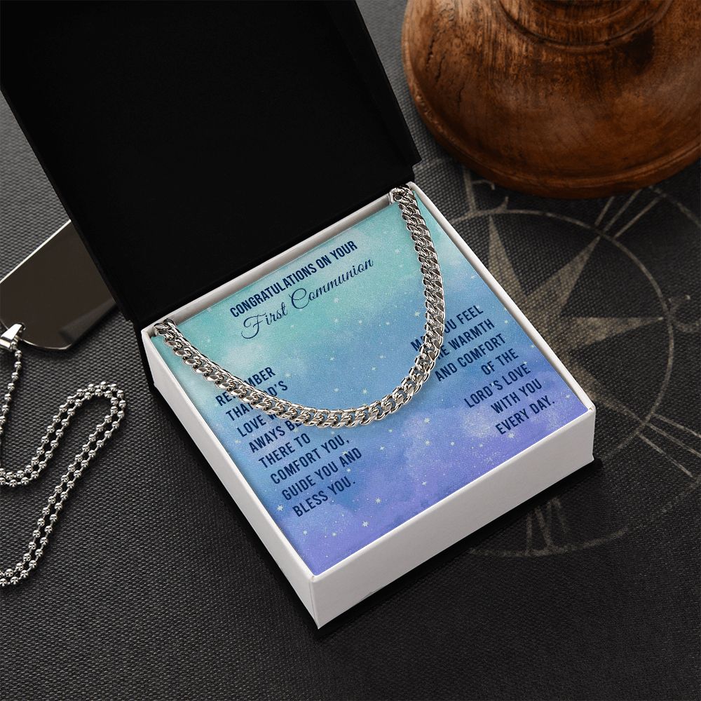 First Communion Remember That God’s Love Will Cuban Chain-Express Your Love Gifts
