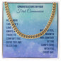 First Communion Remember That God’s Love Will Cuban Chain-Express Your Love Gifts